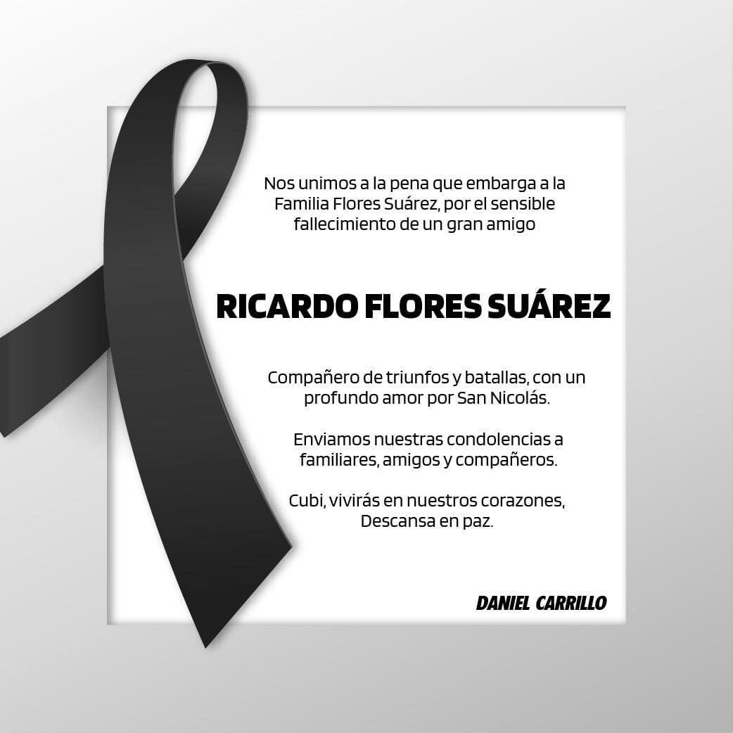  El alcalde de San Nicolás de los Garza, Daniel Carrillo Martínez, lamentó la muerte de Flores Suárez (Foto: Facebook /DanielCarrilloMX)