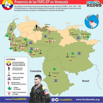 La presencia de las FARC en Venezuela (Cortesia Fundarfedes)