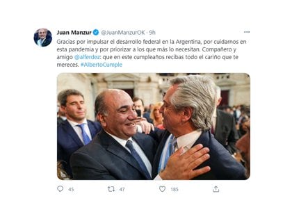 Saludo del gobernador de Tucumán