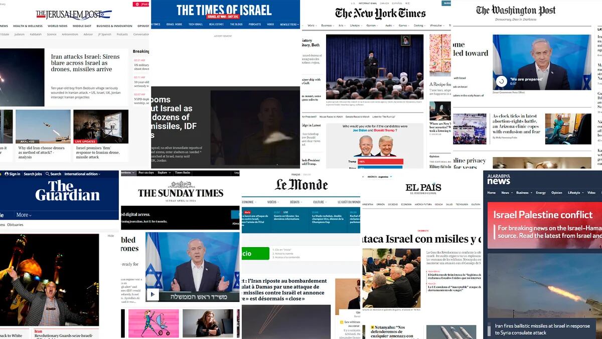 Tensión en Medio Oriente: la cobertura de la prensa internacional de los ataques de Irán contra Israel