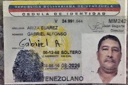 La cedula de alias Garganta comandante del ELN