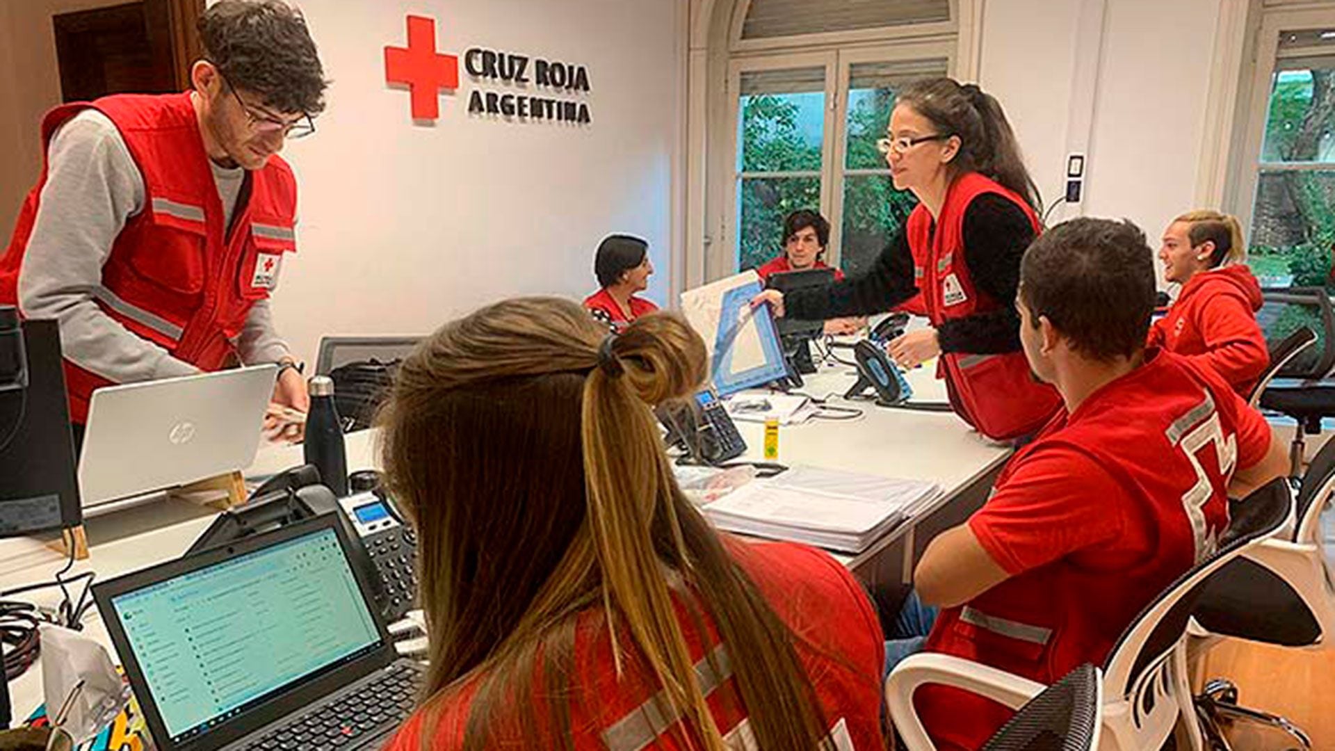 Oficinas de la Cruz Roja Argentina, en pleno trabajo comunitario (Cruz Roja Argentina)
