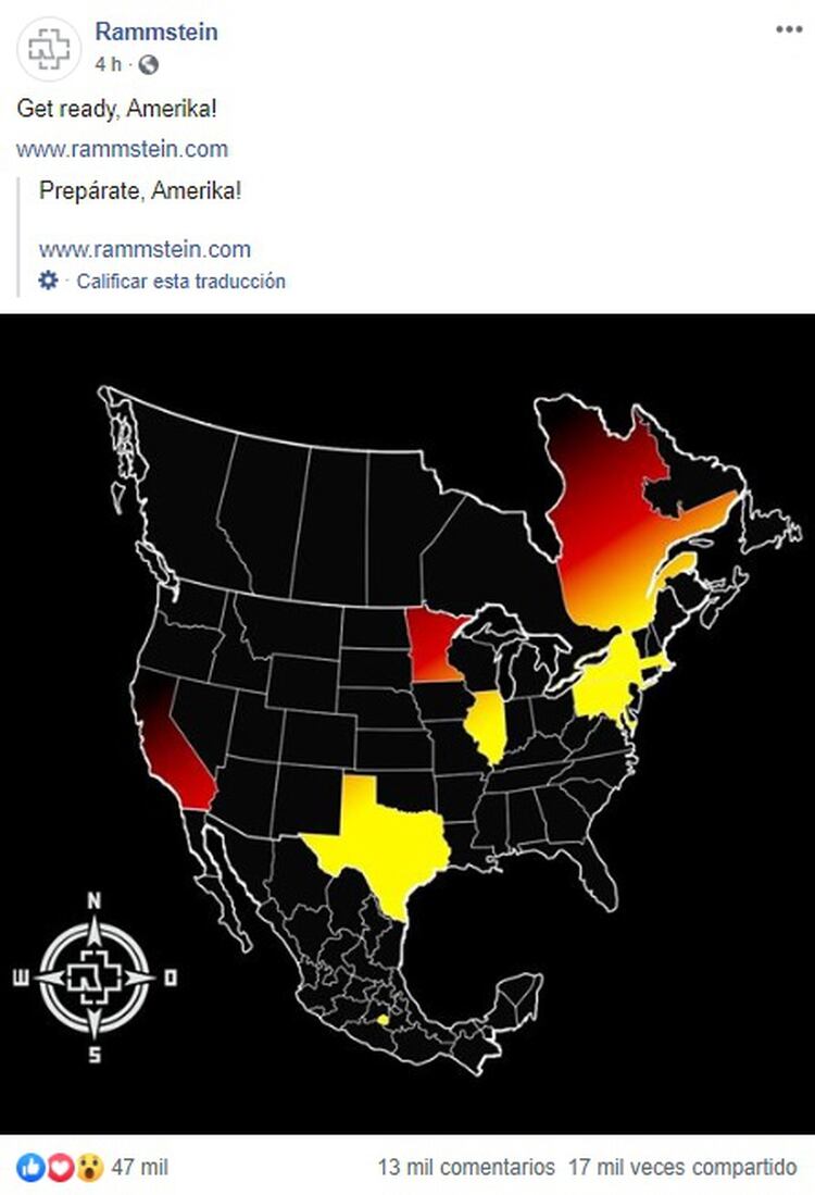 Así anunció la banda alemana su serie de conciertos. (Foto: captura de pantalla)