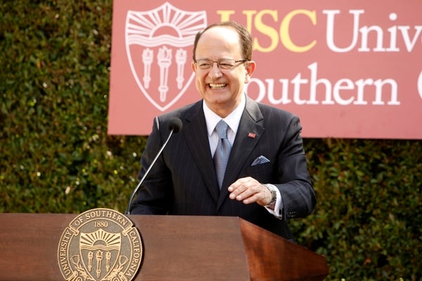 Max Nikias, presidente saliente de la Universidad del Sur de California. (Steve Cohn/USC)