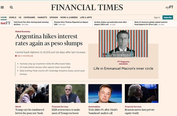 El Financial Times destaca la situación local