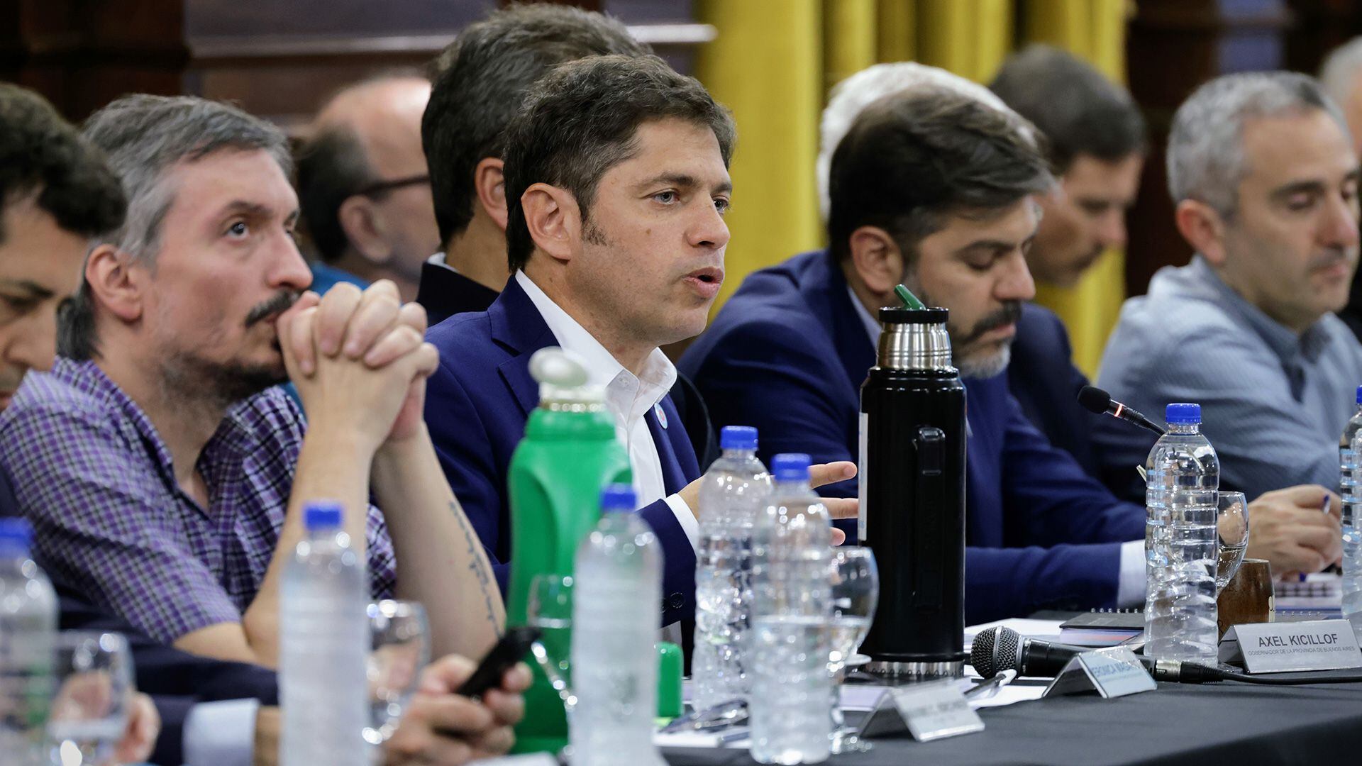 reunión Kicillof, Massa, Máximo Kirchner y los intendentes por DNU Milei
