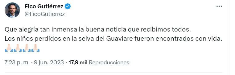 Así reaccionó Federico Gutiérrez, ex precandidato presidencial