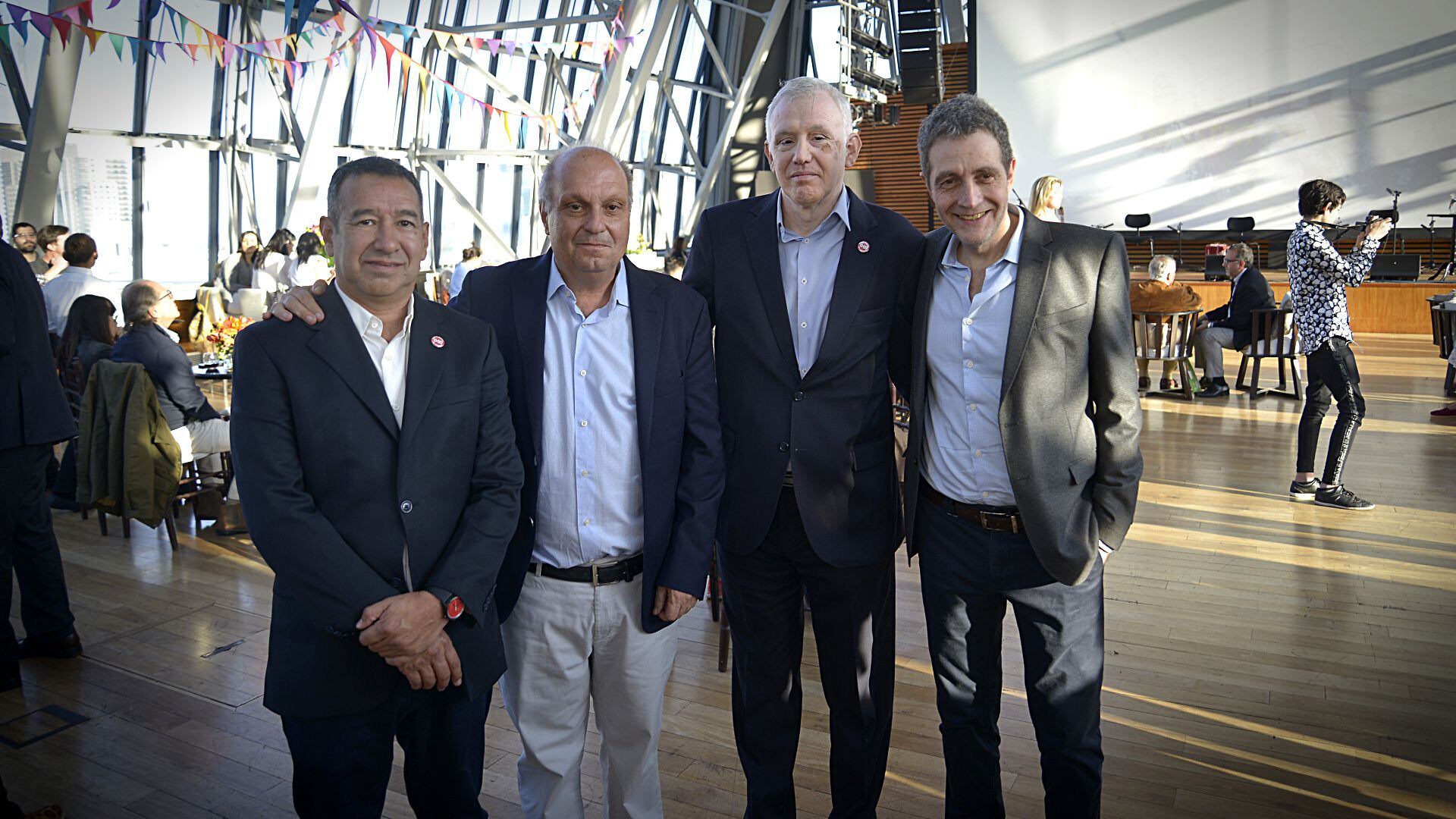 Gabriel Romero, secretario de Cultura de la provincia de Corrientes, Hernán Lombardi, titular del Sistema Federal de Medios, Eduardo Sívori, director de la Fiesta Nacional del Chamamé, y Gustavo Mozzi, director del CCK.  