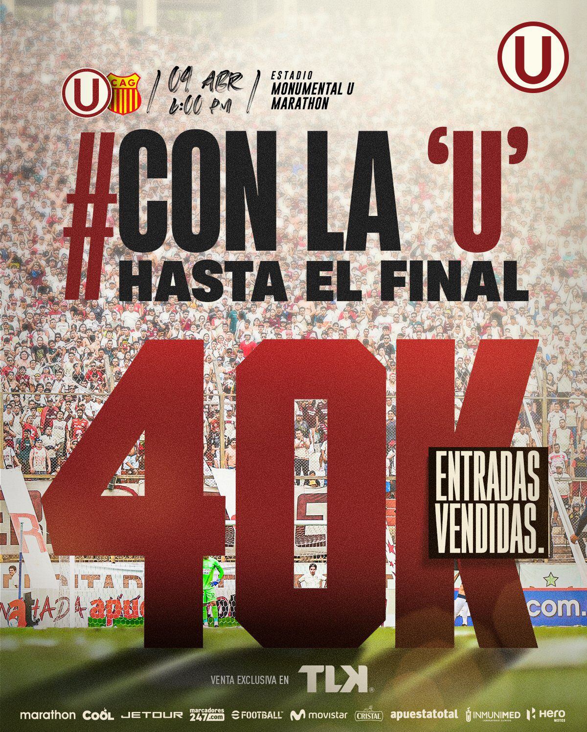 Universitario tendrá 40 mil almas en el Estadio Monumental de Ate.