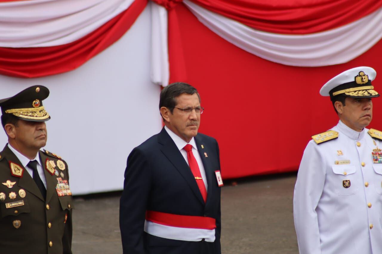 Ministro de Defensa, Jorge Chávez, en el Desfile Militar 2023. Infobae Perú / Paula Elizalde