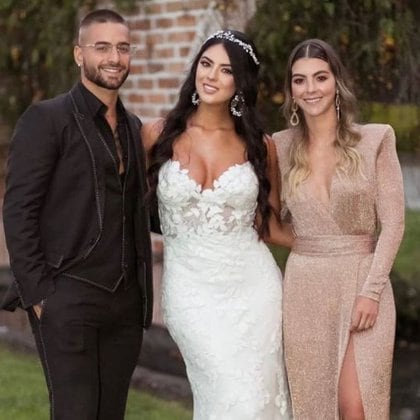 Maluma attended Tatiana Ospina's wedding with her alleged girlfriend Susana Gómez.  Photo: Tatiana Gómez Instagram Stories.