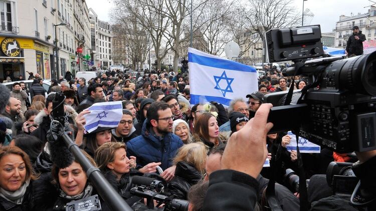 Imagen de la protesta en París tras el atentado en el supermercado kosher el 9 de enero de 2015 (Getty Images)