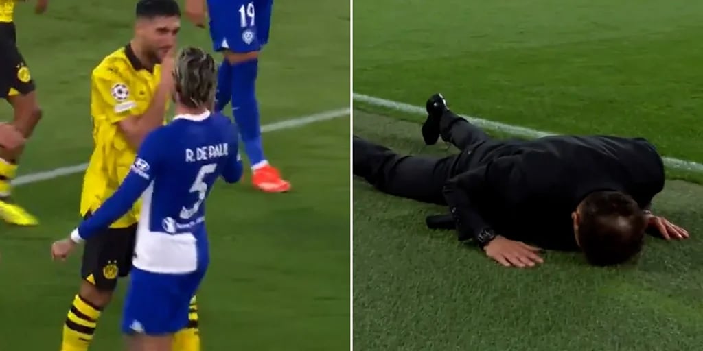 El tenso cruce de De Paul con un rival y las reacciones de Simeone por los goles errados del Atlético en la eliminación de la Champions