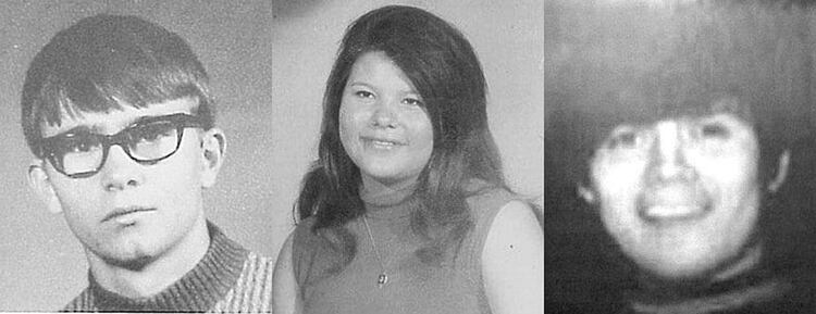 Los tres adolescentes de Sayre, Ojlahoma, desaparecieron el 20 de noviembre de 1970. Desde la izquierda: Jimmy Allen Williams, Leah Gail Johnson y Thomas Michael Rios)