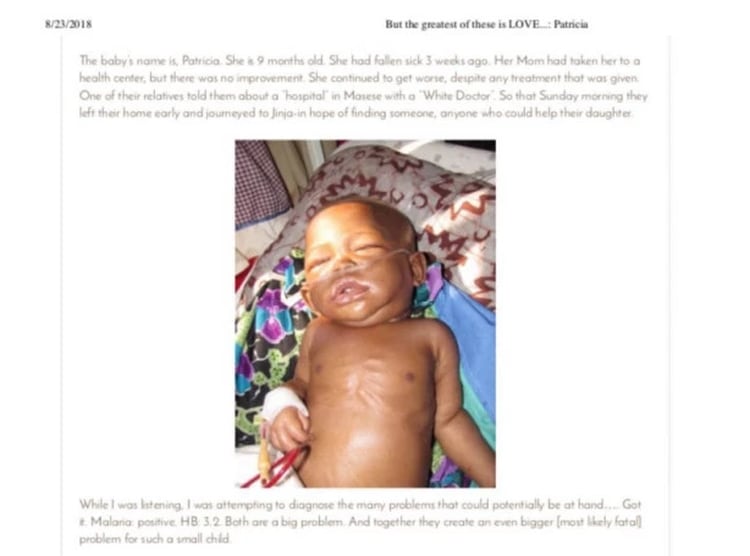 La historia de la bebé Patricia apareció en el blog de Renee Bach, pero ya no está en línea (NPR)