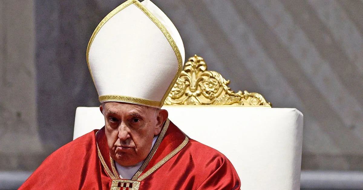 Pope Francis celebrated the Feast of the Passion of the Lord in St. Peter’s Basilica, but did not go through the cross.