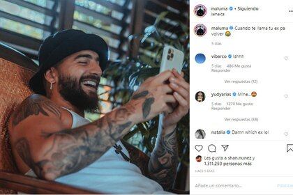 Maluma escribi&oacute; el mensaje en forma de explicaci&oacute;n: &ldquo;Cuando te llama tu ex pa volver&rdquo;. (Foto: Instagram)
