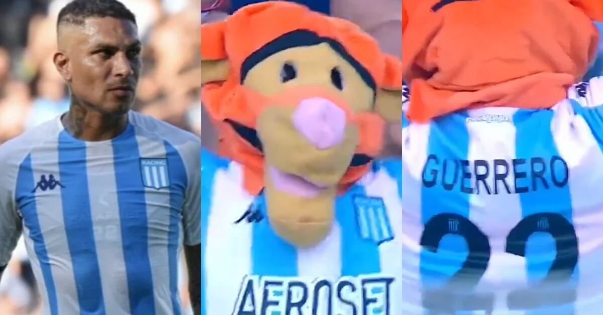 Paolo Guerrero and his funny message to the Peruvian fan dressed as a tiger for Racing vs Sarmiento
