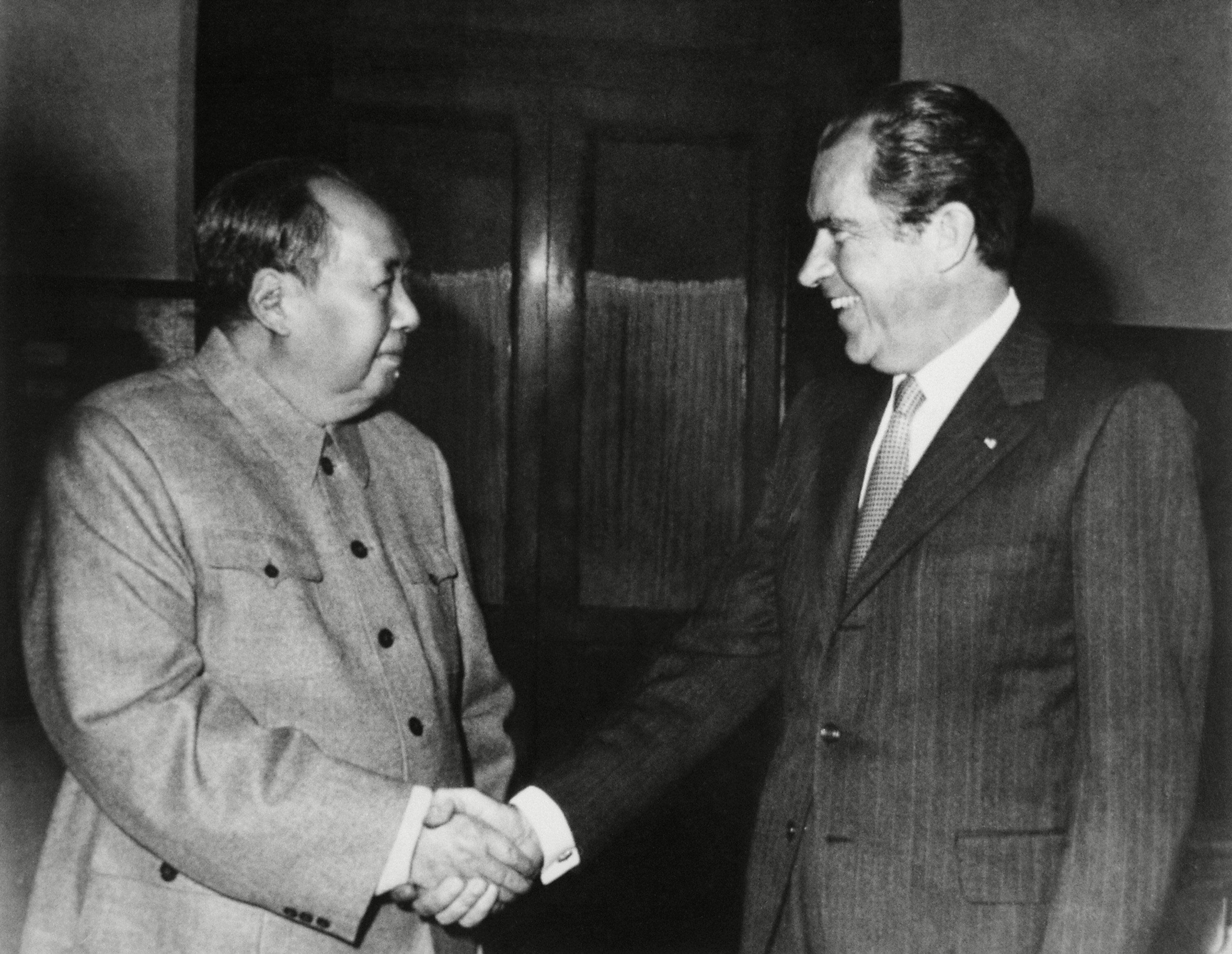 El histórico encuentro de Mao con el entonces presidente de Estados Unidos Richard Nixon, el 21 de febrero de 1972.