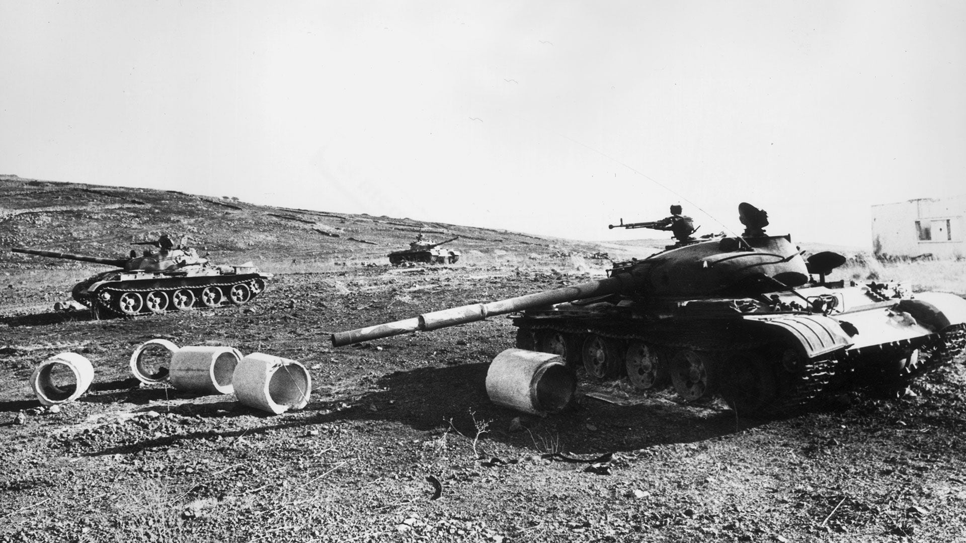 Tres tanques sirios  en el frente durante la guerra árabe-israelí del Yom Kipur (Foto de Hulton Archive/Getty Images)