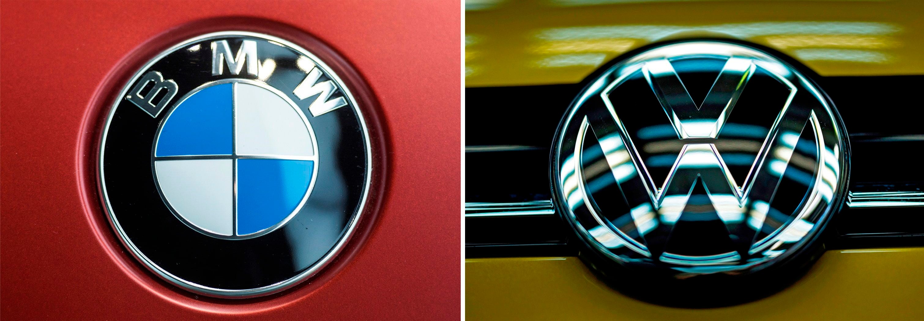 Los logos de BMW y Volkswagen, 2 de las 5 marcas alemanas en  Top 10 