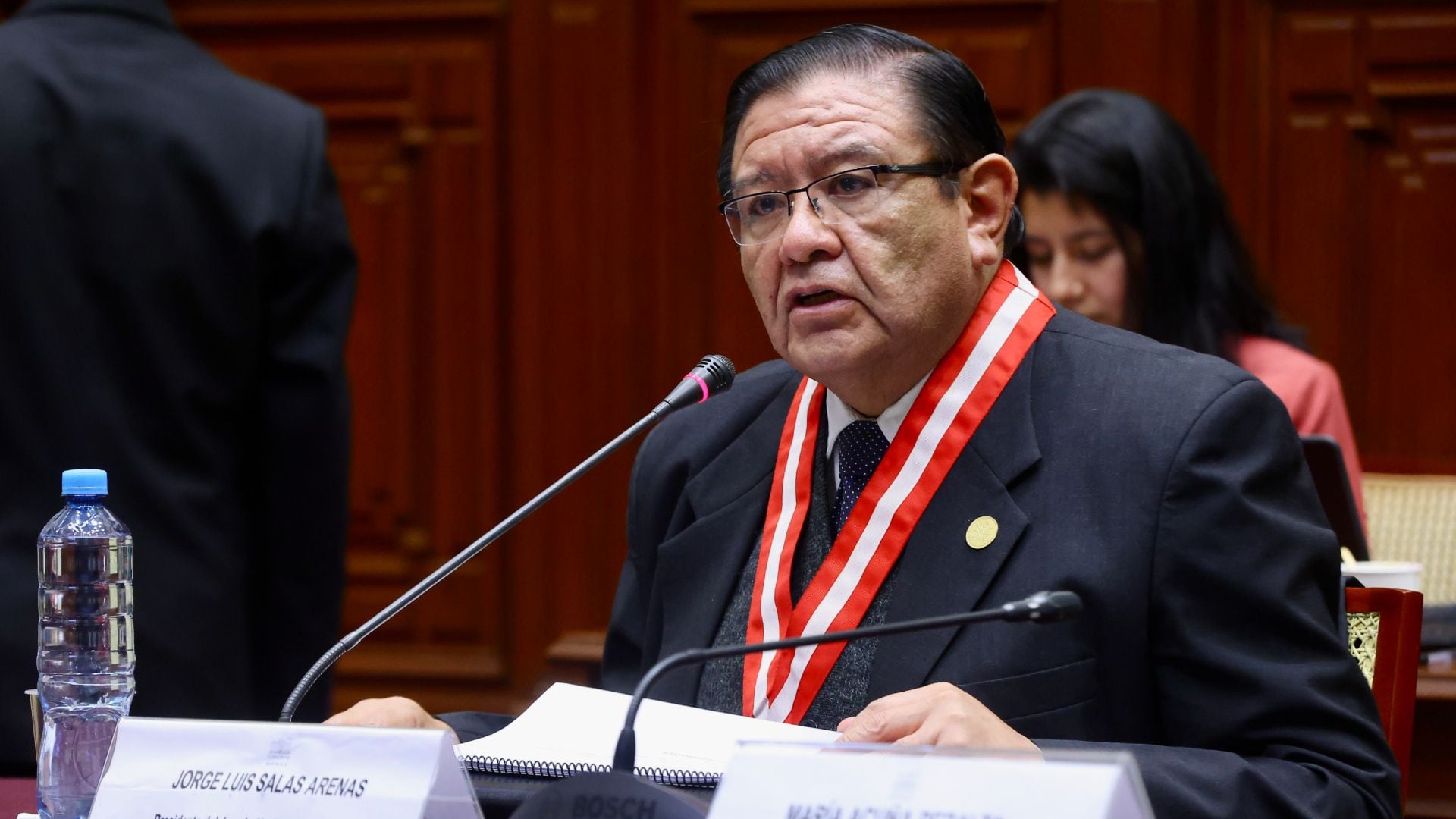 Presidente del JNE, Jorge Luis Salas Arenas, sustentó el último miércoles el presupuesto de su entidad ante la Comisión de Presupuesto. Foto: Congreso