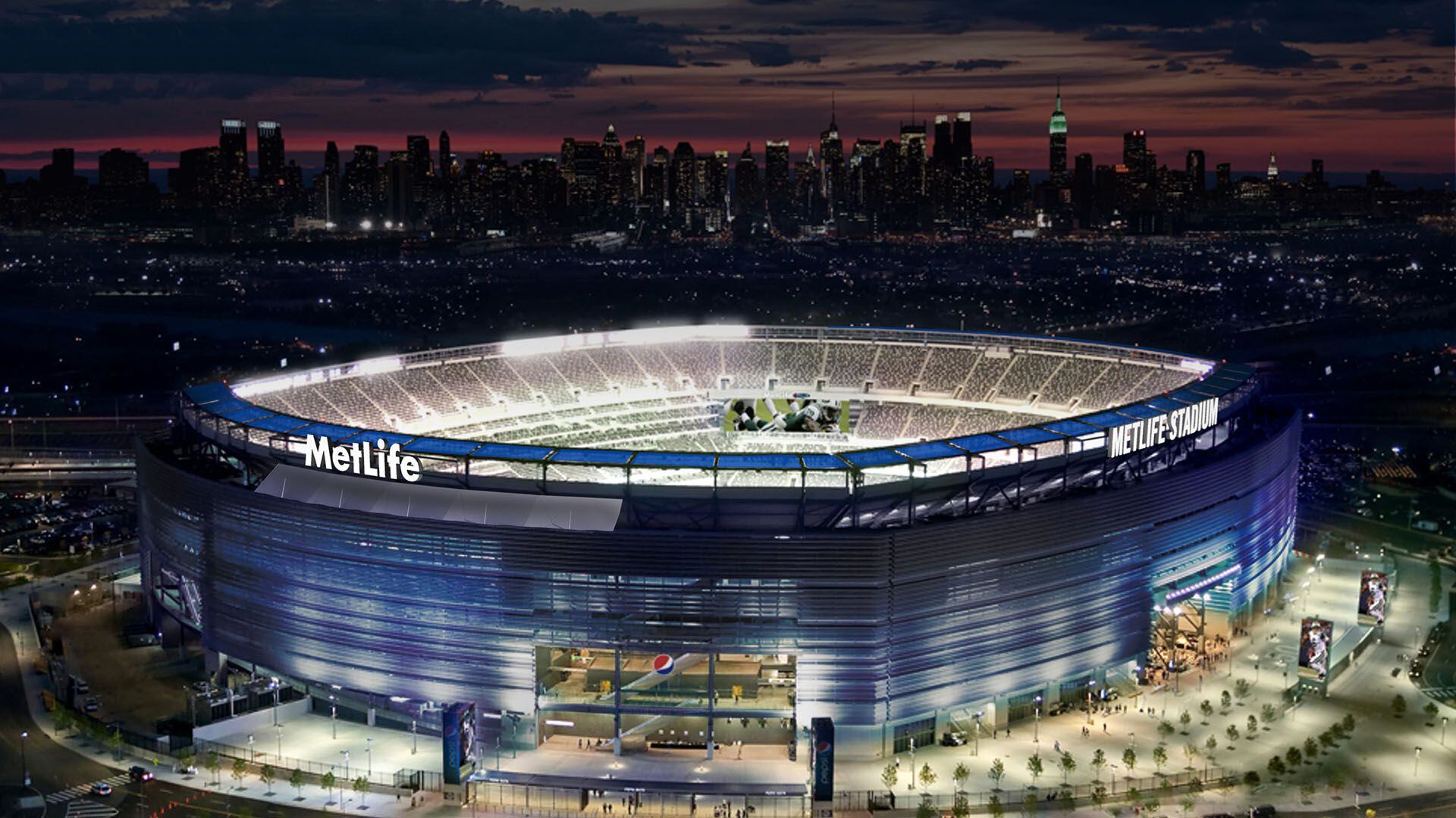 El Metlife Stadium de Nueva Jersey, estadio mundialista con capacidad para 82.500 personas.