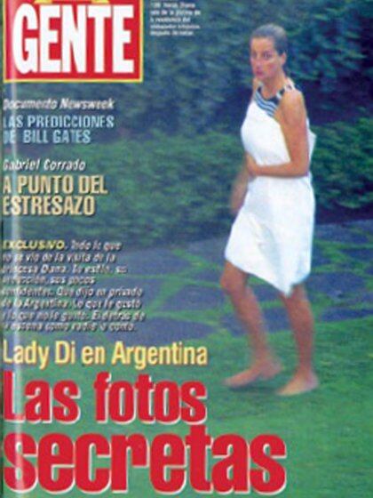 La foto indiscreta que fue tapa de Gente: Lady Diana en el jardín de la embajada británica en Buenos Aires, luego de un chapuzón en la pileta de la residencia