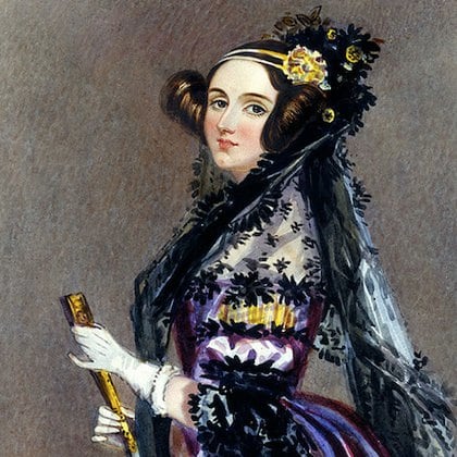 Ada King, condesa de Lovelace, programadora. (Acuarela de Alfred Edward Chalon)