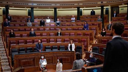 Minuto de silencio en el Congreso español (EFE)