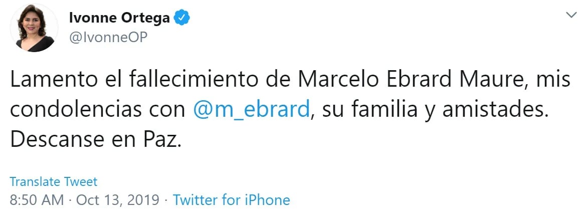 La ex-priísta Ivonne Ortega lamentó el fallecimiento de Marcelo Ebrard Maure (Foto: Twitter)