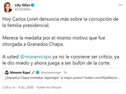 Lilly Téllez insists that Loret should receive the Belisario Domínguez Medal