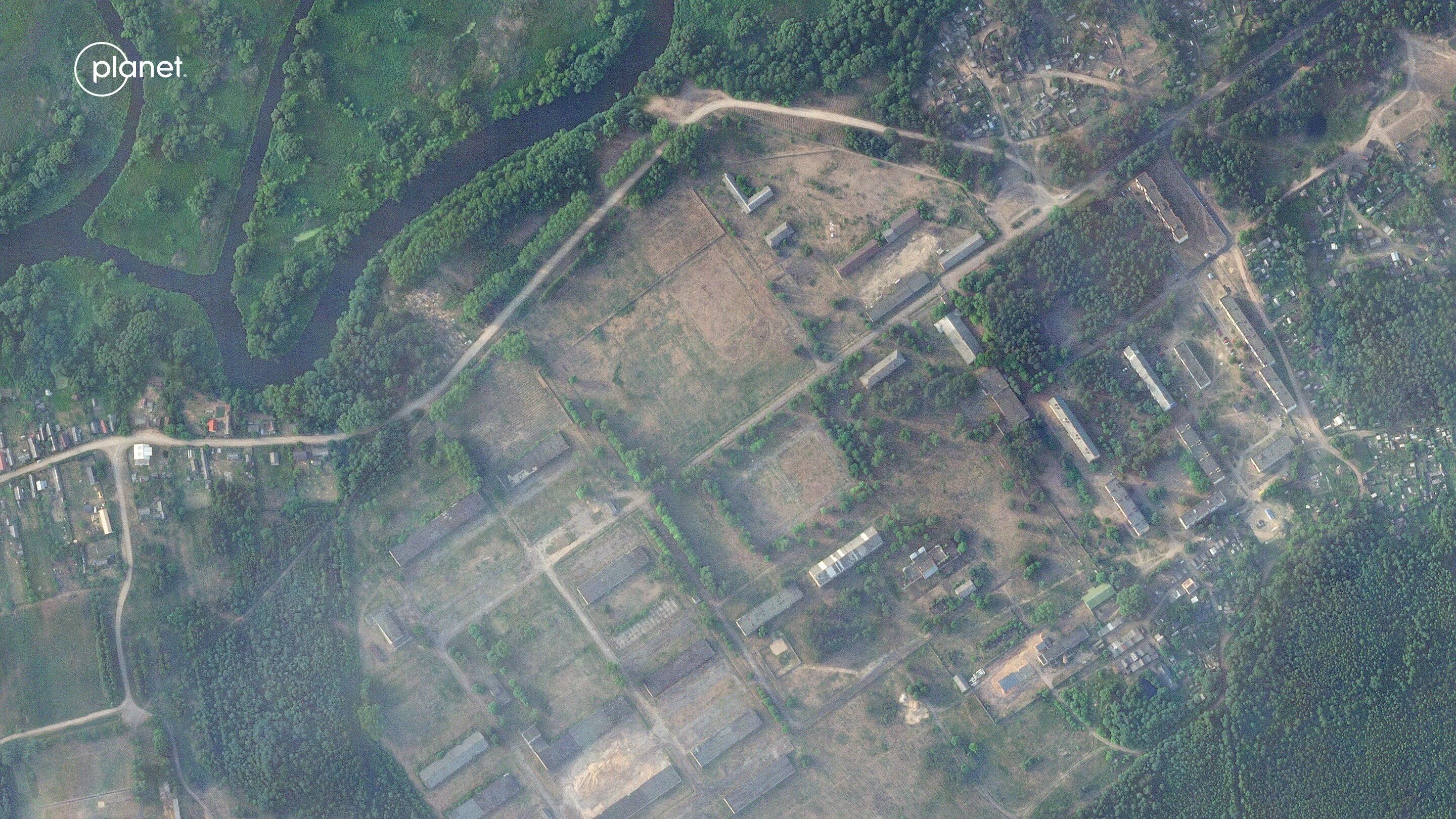 Imágenes satelitales revelaron dónde podrían estar asentados los militares del Grupo Wagner en Bielorrusia (REUTERS)