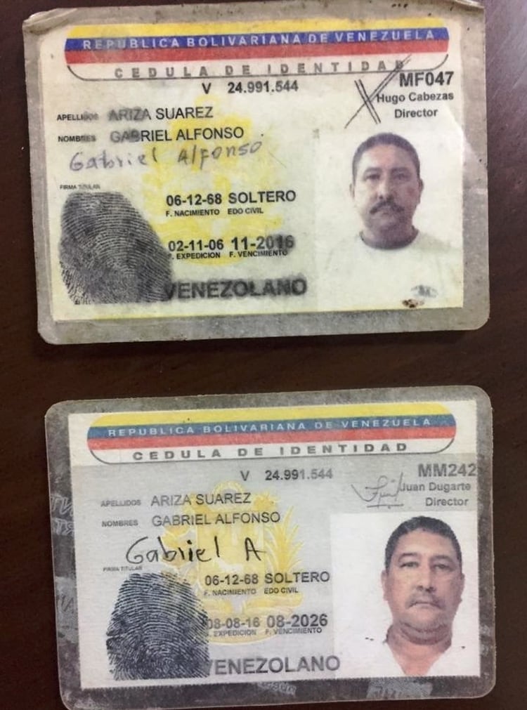 El documento venezolano que utilizaba Luis Felipe Ortega Bernal, alias 