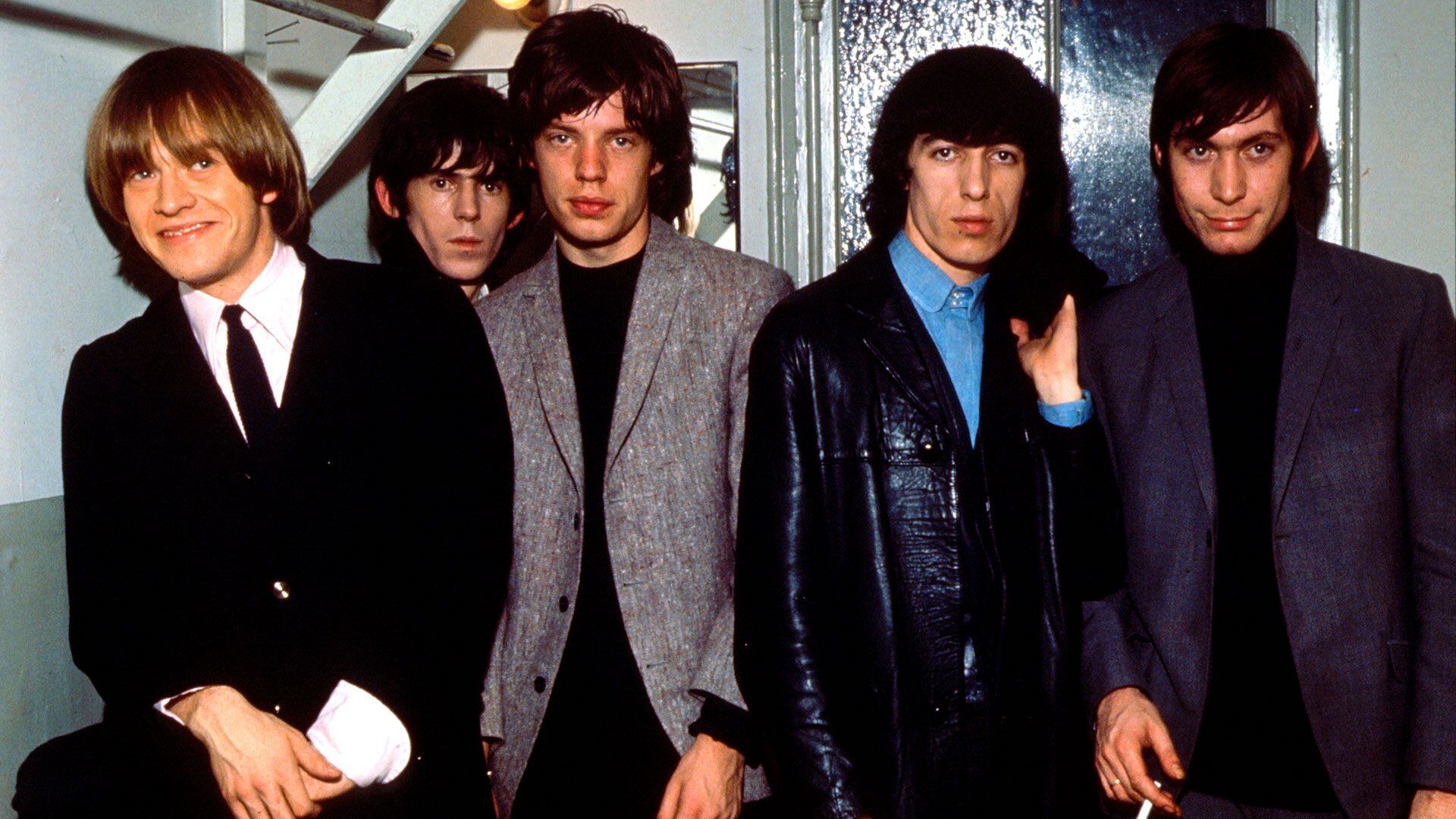 Los Rolling Stones tomados en la década de 1960, de izquierda a derecha, Brian Jones, Keith Richards, Mick Jagger, Bill Wyman y Charlie Watts (Foto de King Collection/Avalon/Getty Images)
