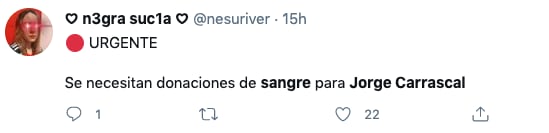 Críticas de los usuarios contra Jorge Carrascal en Twitter. Pantallazo.