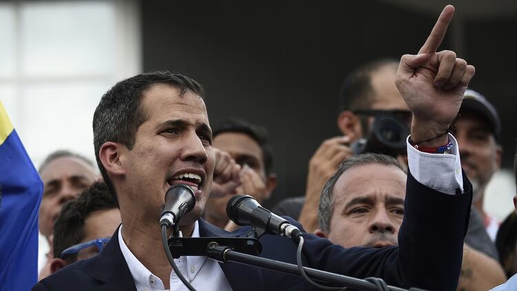 Juan GuaidÃ³ al arribar a Venezuela tras su gira por AmÃ©rica Latina (Federico Parra / AFP)