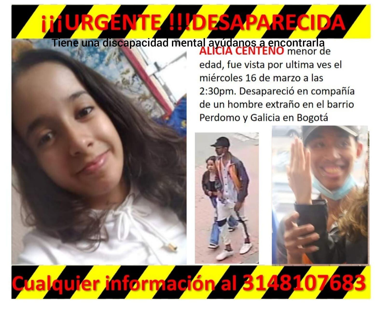 Alicia Centeno, missing minor in Ciudad Bolivar