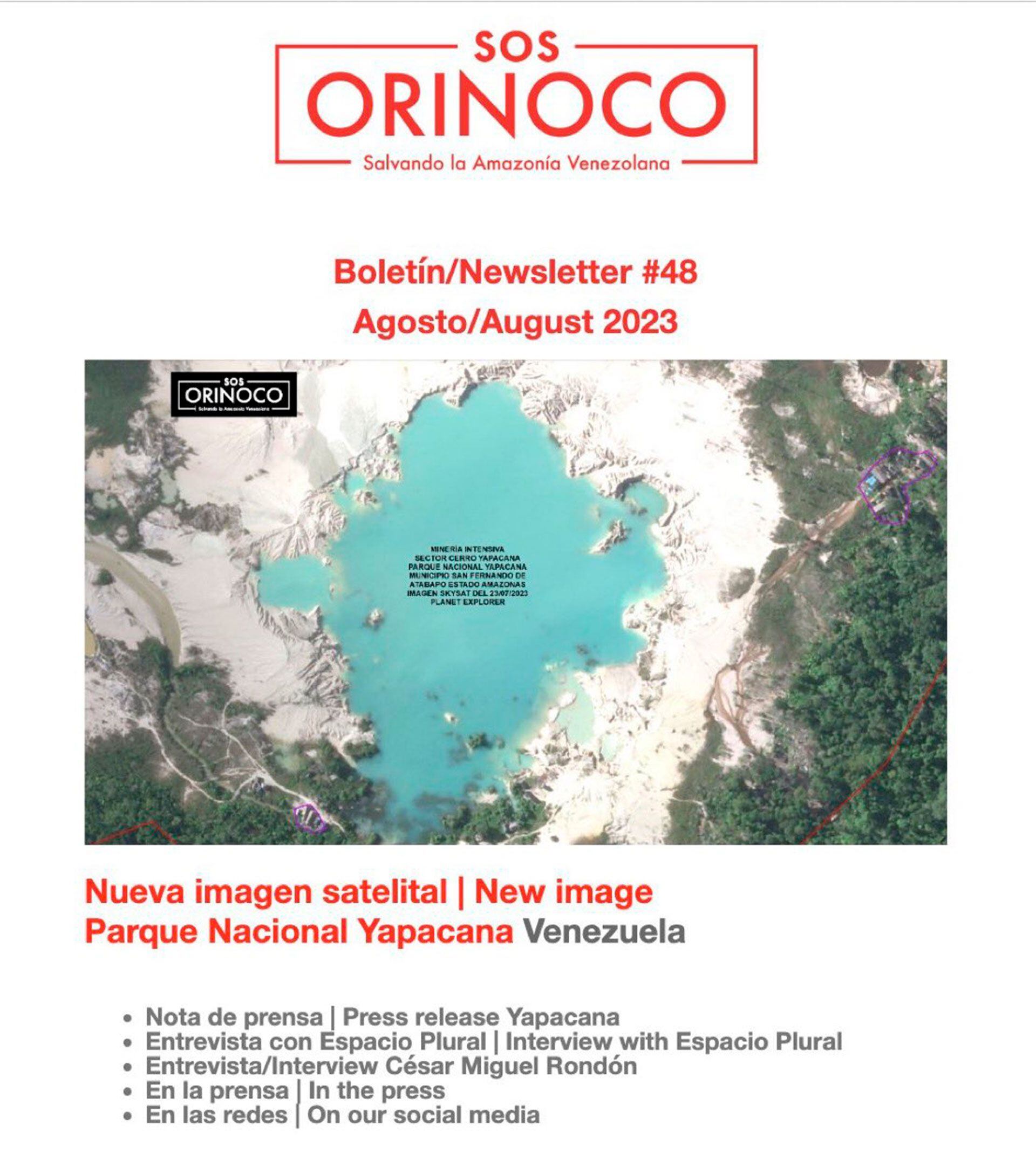 El trabajo de SOS Orinoco denunció la persistencia de la minería ilegal en la Amazonía venezolana