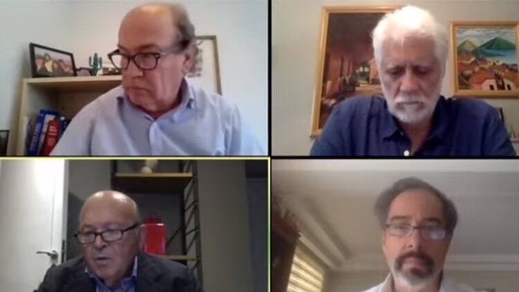 Los cuatro expertos que participaron del encuentro virtual