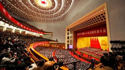 Una imagen del XVIII Congreso del Partido Comunista de China, el único legal en el país (Reuters/archivo)