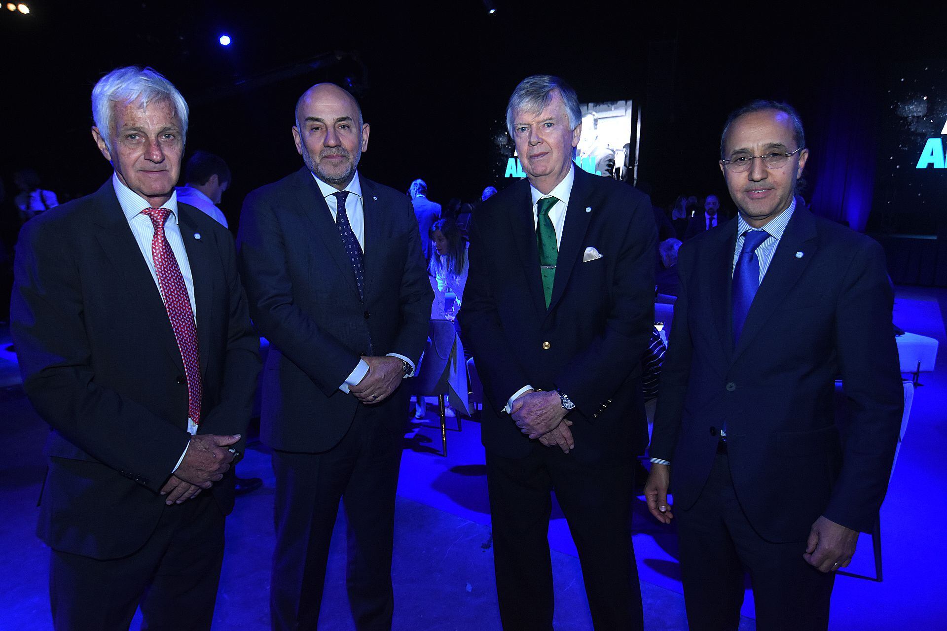 El abogado, Alejandro Carrió, junto a Diego Barroetaveña, juez de la Cámara Federal de Casación Penal; el banquero Guillermo Stanley y el embajador de Marruecos, Fares Yassir 