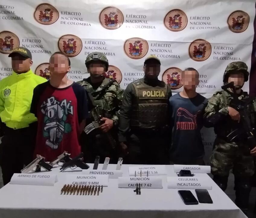 Ejército y Policía Nacional capturan a presuntos sicarios del Clan del Golfo en el norte de Antioquia - crédito Ejército Nacional de Colombia