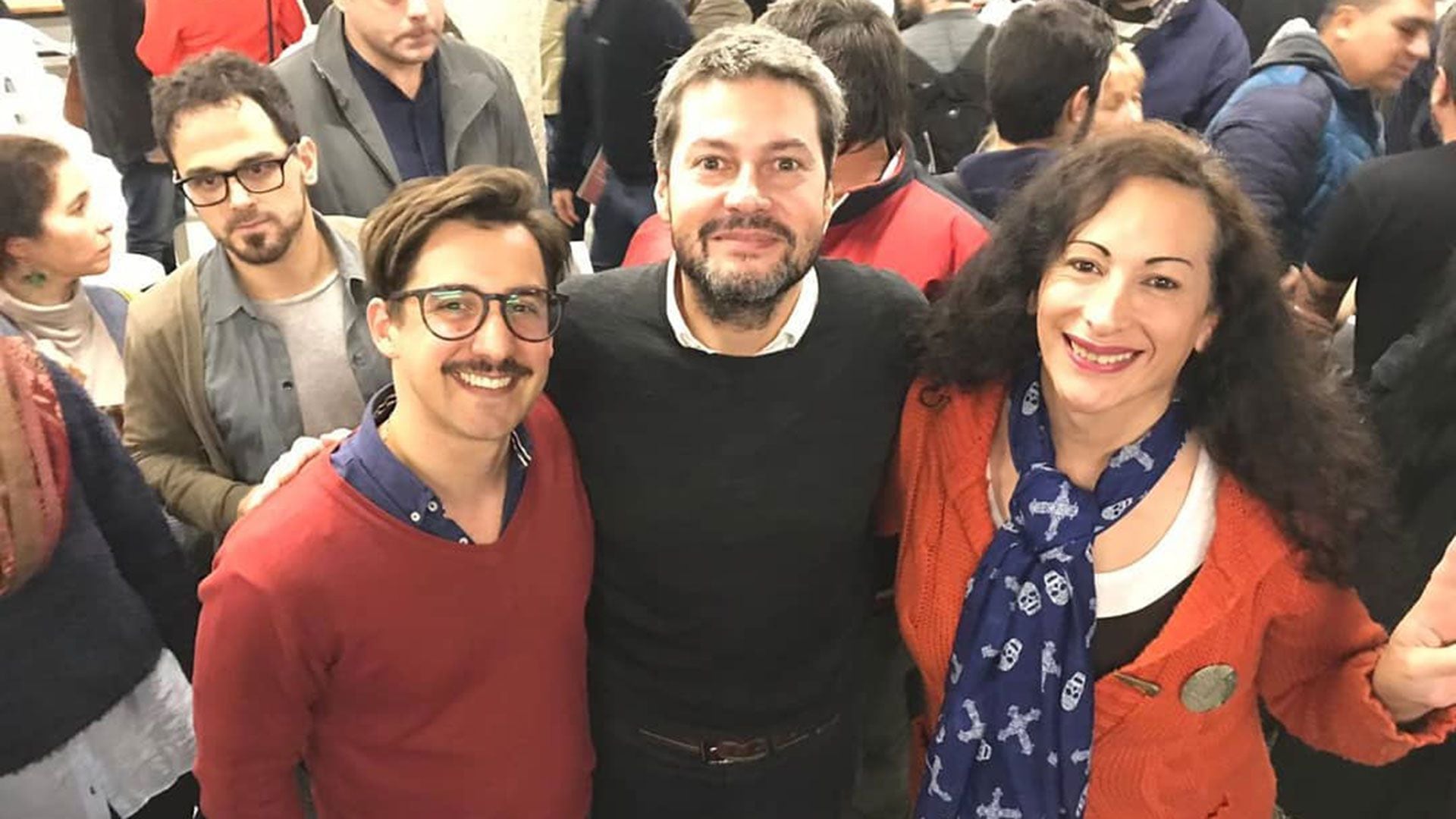 Matías Lammens junto con Ezequiel Rabines, precandidato a legislador de La Cámpora