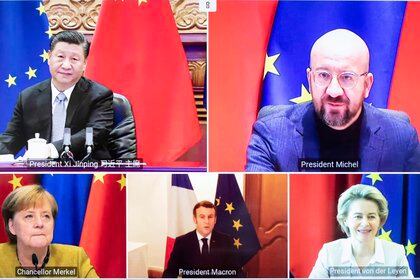 30/12/2020 Reunión por videoconferencia celebrada el 30 de diciembre entre Charles Michel, Ursula von der Leyen, Angela Merkel, Emmanuel Macron y Xi Jinping.
POLITICA ECONOMIA INTERNACIONAL
COMISIÓN EUROPEA
