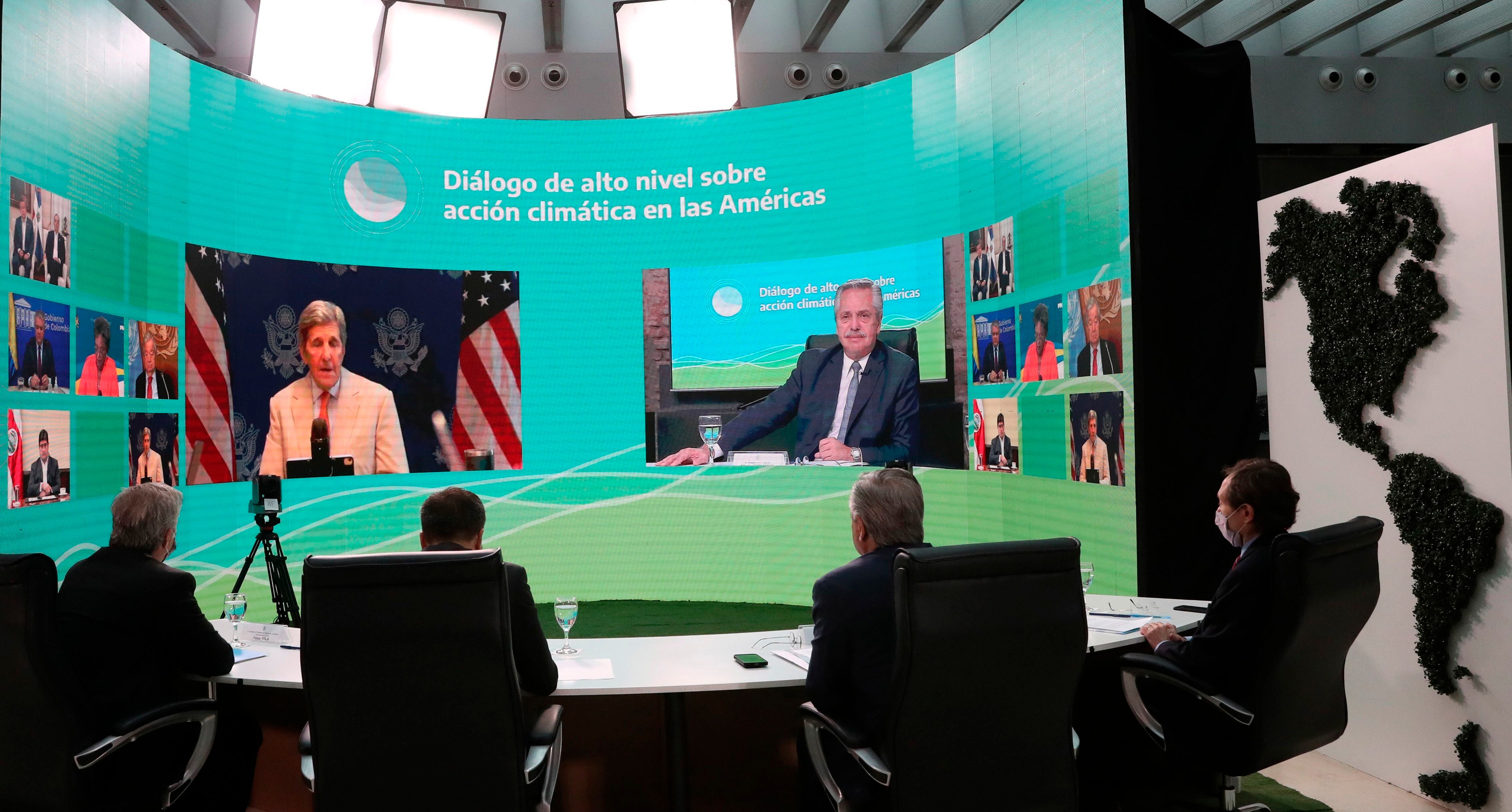 El discurso de Alberto Fernández durante la cumbre virtual "Diálogo de alto nivel sobre acción climática en las Américas" (EFE/Presidencia Argentina)