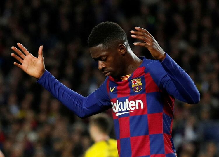 Dembélé se lesionó en un entrenamiento - REUTERS/Albert Gea/File Photo