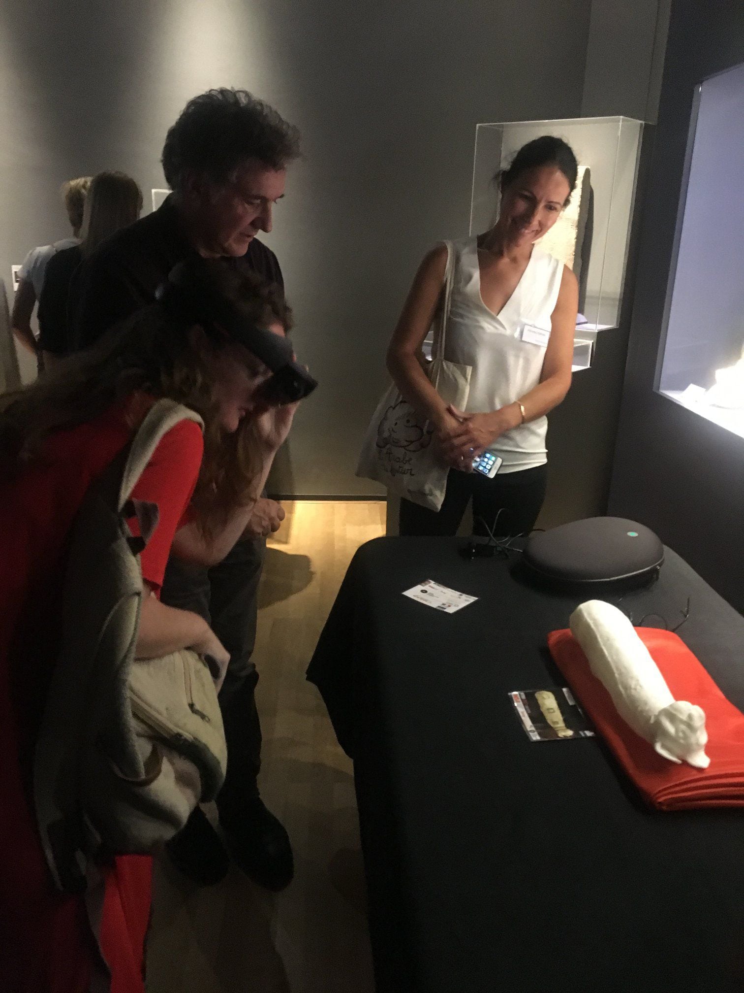 La gente puede ver el interior del gato momia con unos lentes de realidad virtual (Foto: Facebook Museo de Bellas Artes de Rennes)