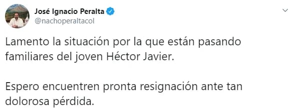 El gobernador de Colima, José Ignacio Peralta ofreció sus condolencias a la familia del joven (Foto: Twitter/nachoperaltacol)