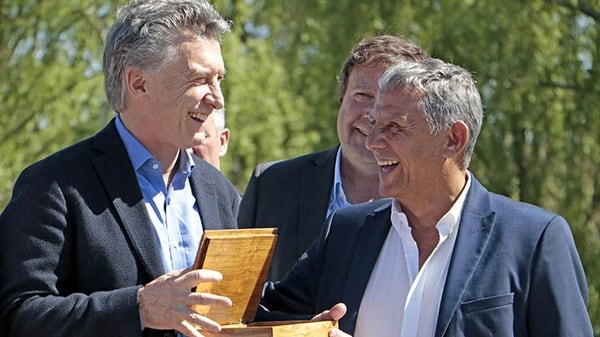 “Pechi” Quiroga junto al presidente Mauricio Macri